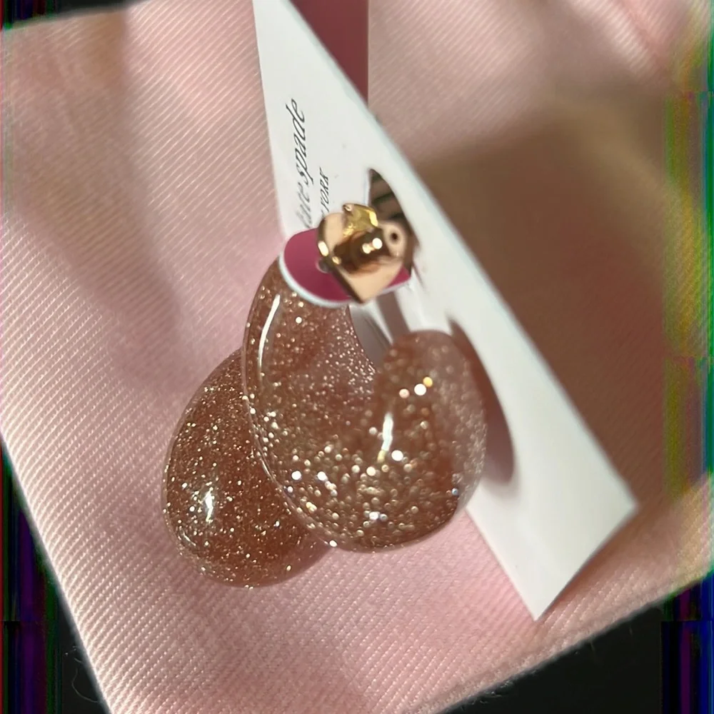 NWT Kate Spade adore-ables rosegold pink earrings X